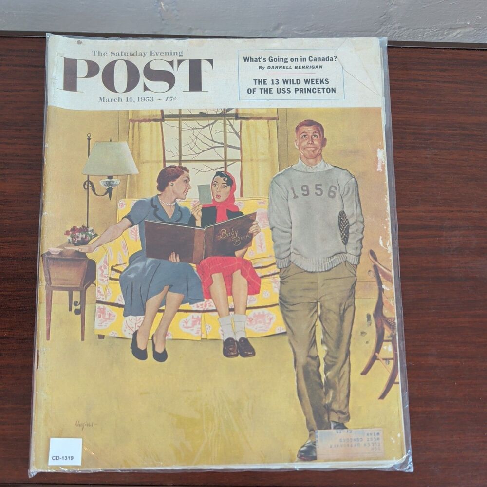 1953 MARCH 14 SATURDAY EVENING POST MAGAZINE - NICE ILLUSTRATED COVER - H 1781